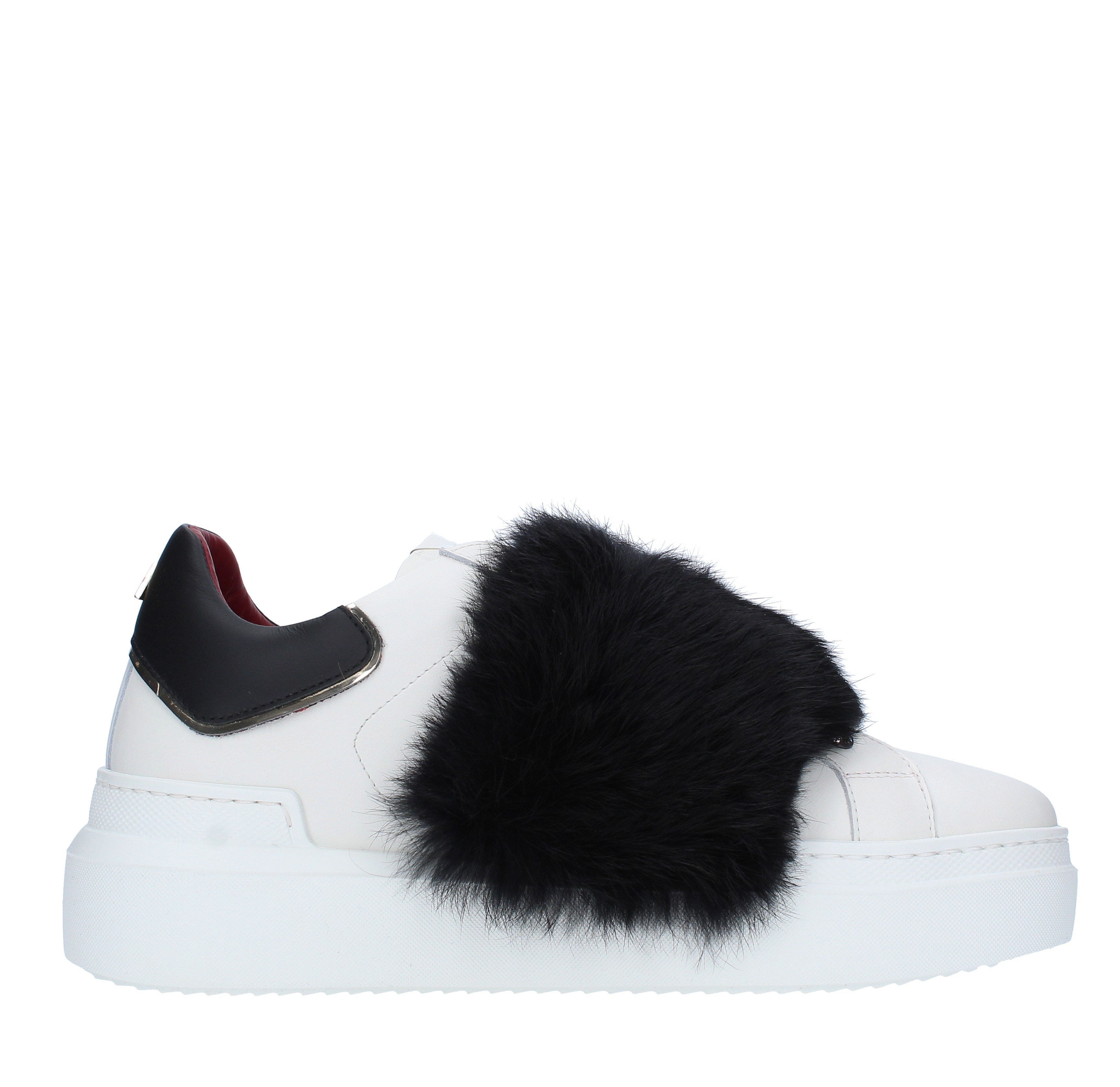 Leather and fur sneakers ED PARRISH | FA40BIANCO LAPIN