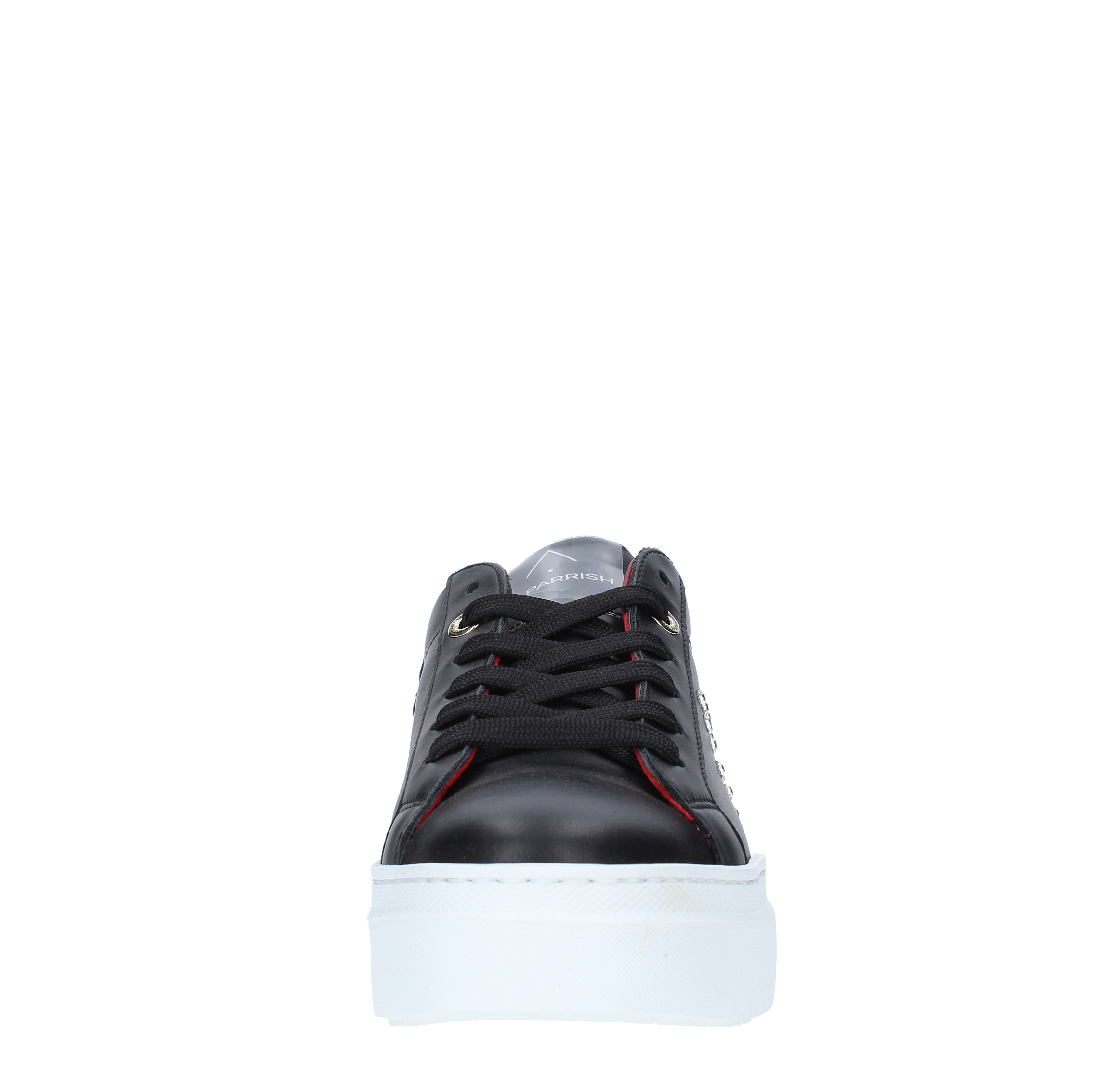 Leather sneakers with removable accessory ED PARRISH | LT81NERO-CATENA