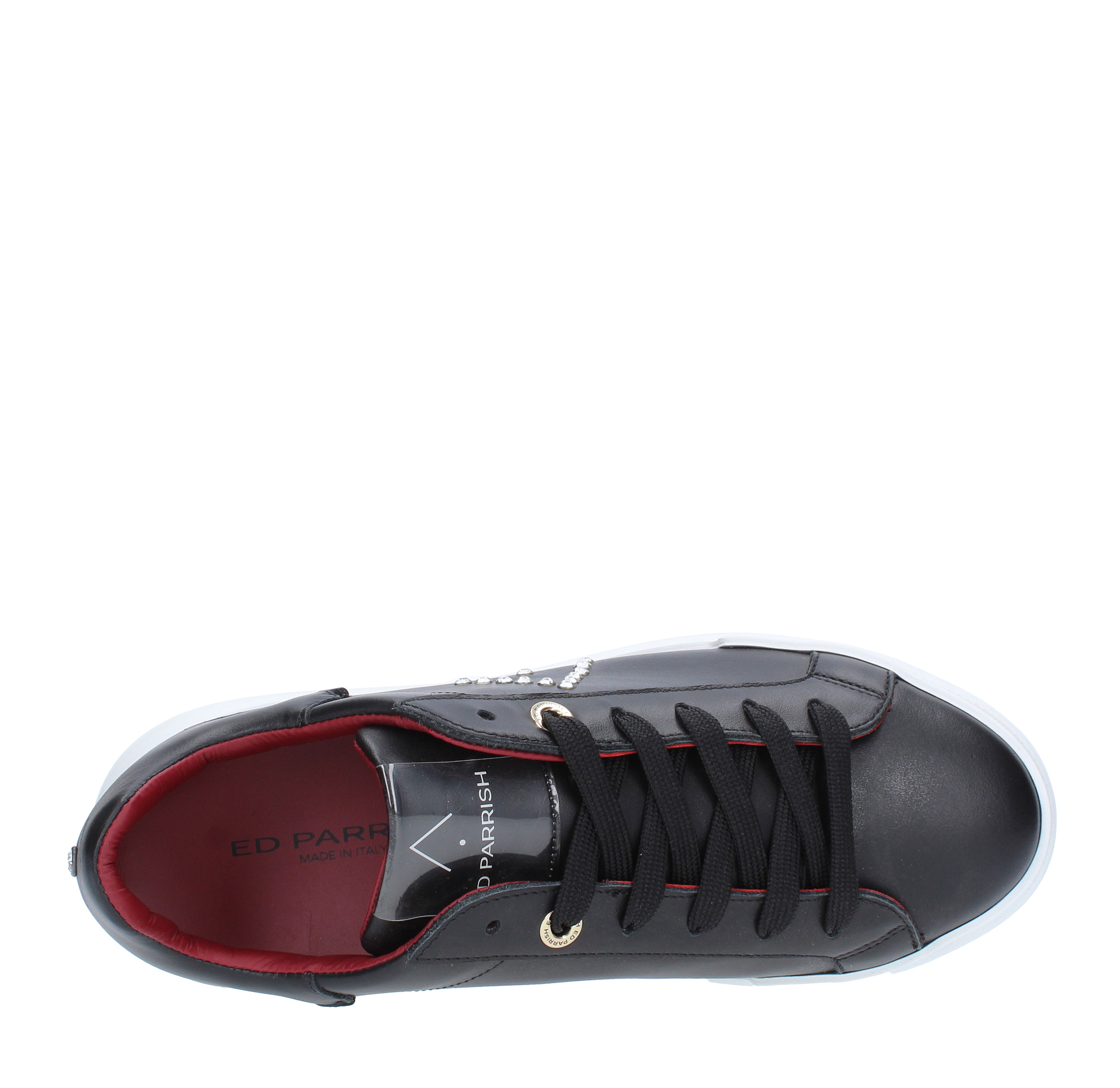 Leather sneakers with removable accessory ED PARRISH | LT81NERO-CATENA
