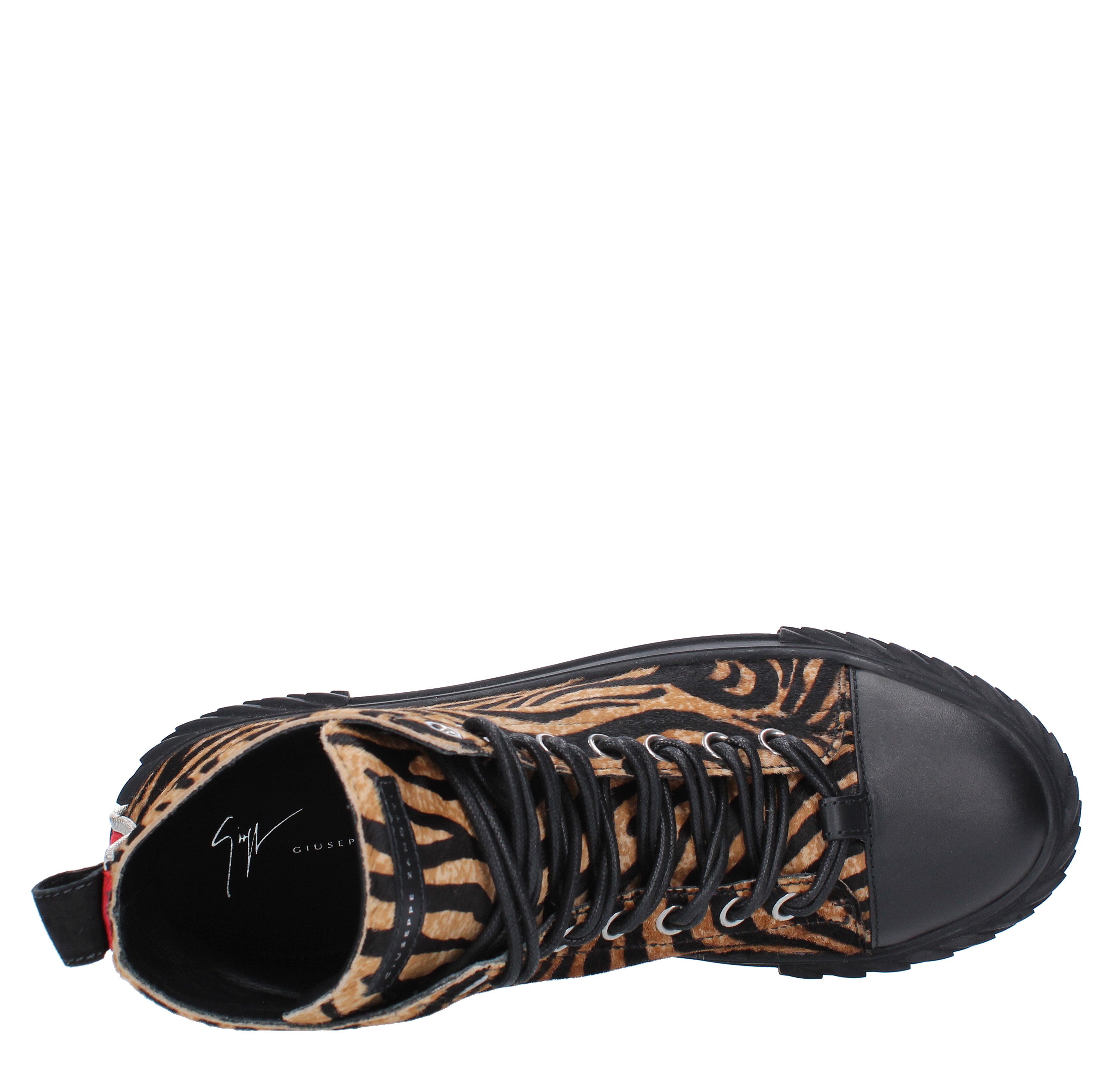 Leather and ponyskin sneakers GIUSEPPE ZANOTTI | RU90043NERO ZEBRATA