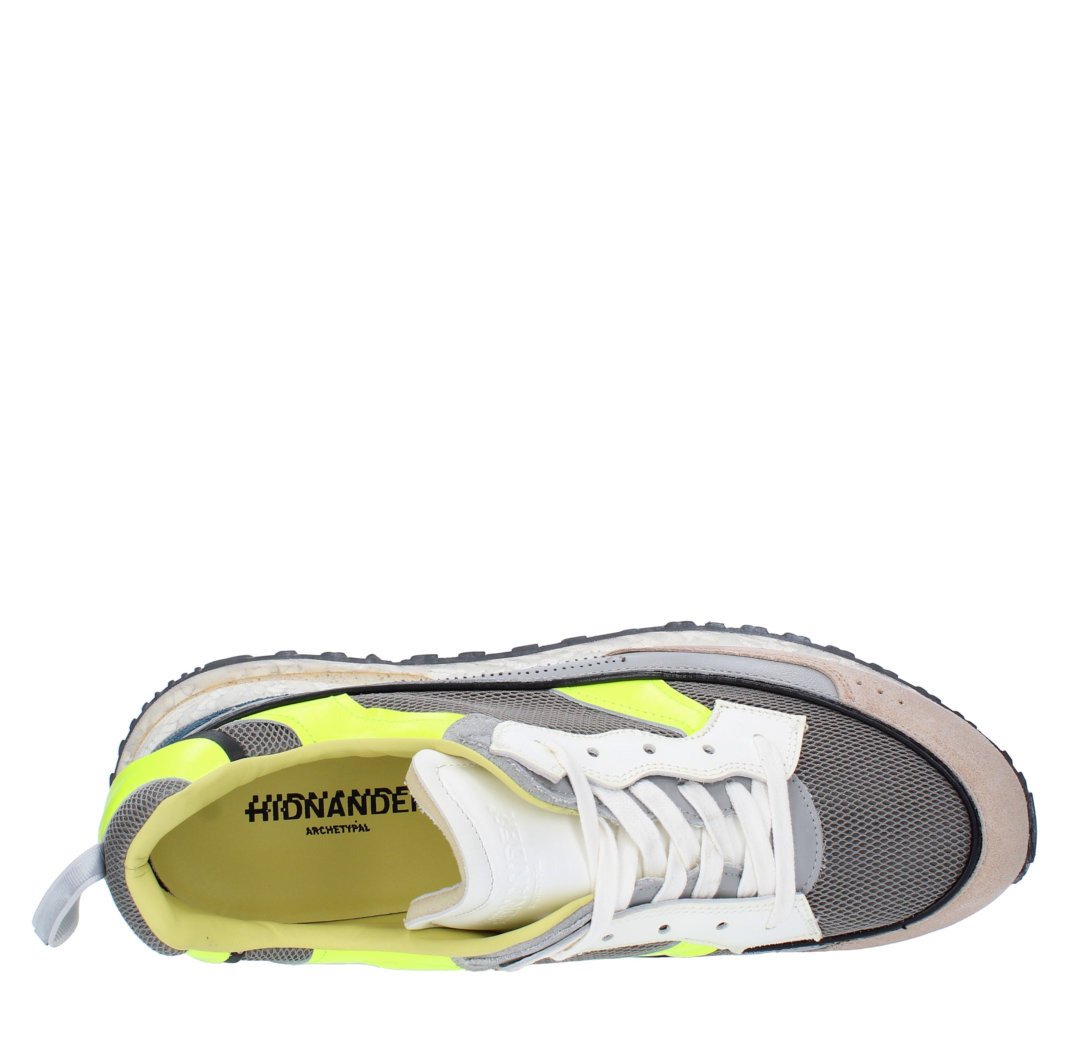 Sneakers in pelle tessuto e camoscio HIDNANDER | HD2MS230 310BEIGE-GIALLO-GRIGIO