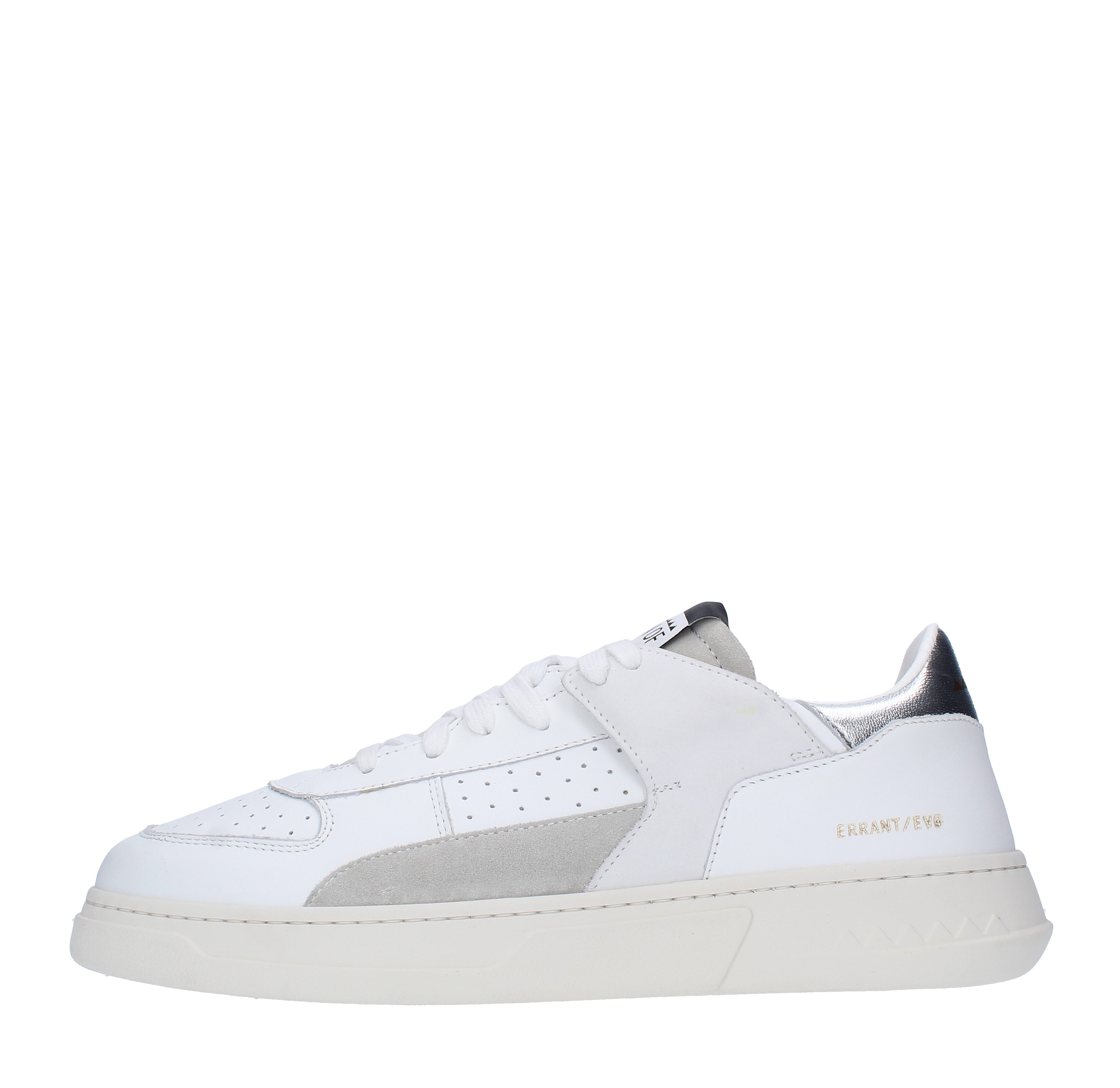 NOBODY RUN OF trainers in suede leather RUN OF | NOBODY SENZA STRAPPO MBIANCO-ARGENTO