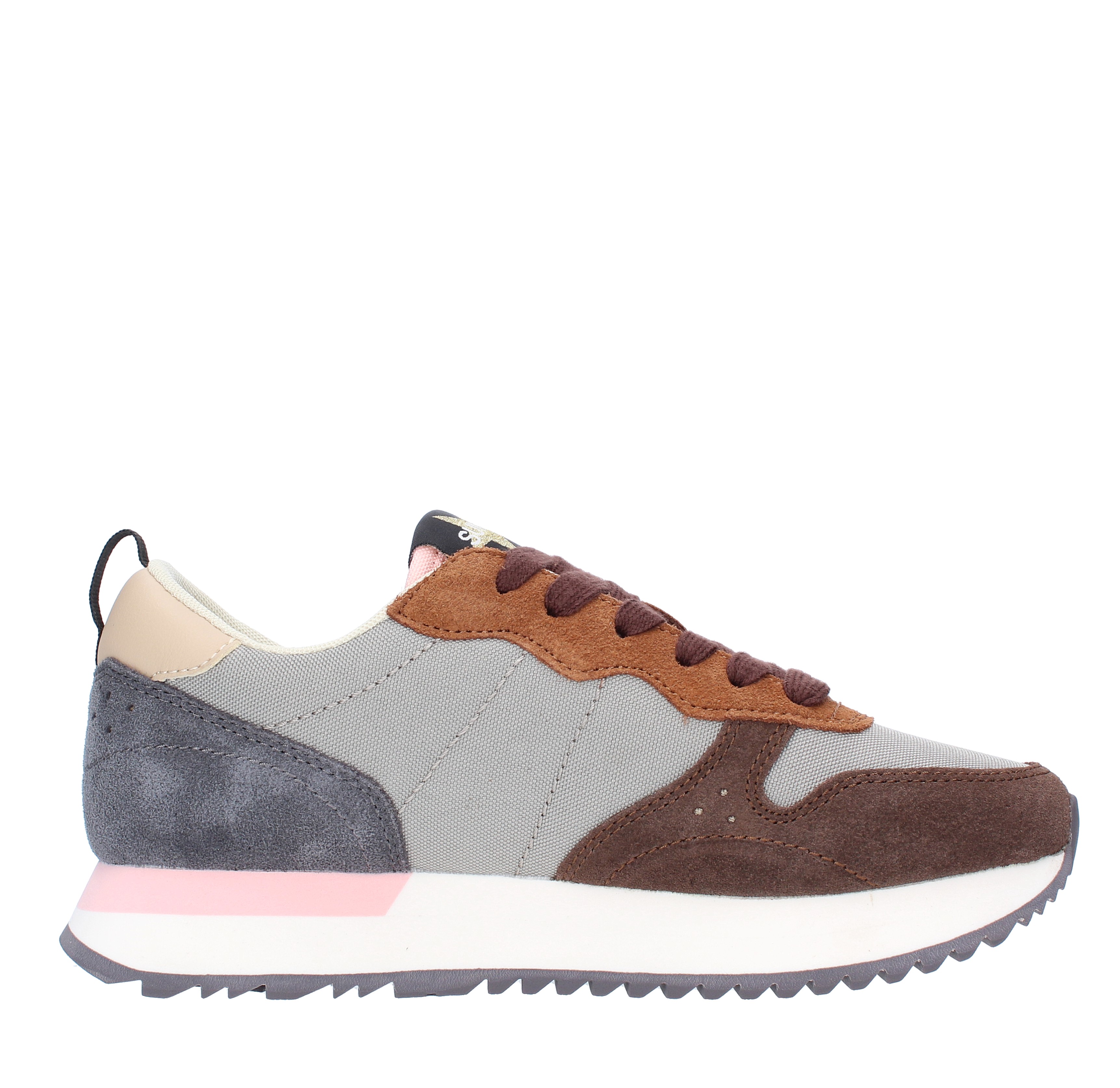 Z43209 SUN68 trainers in leather, suede and breathable fabric SUN68 | Z43209GRIGIO-MARRONE