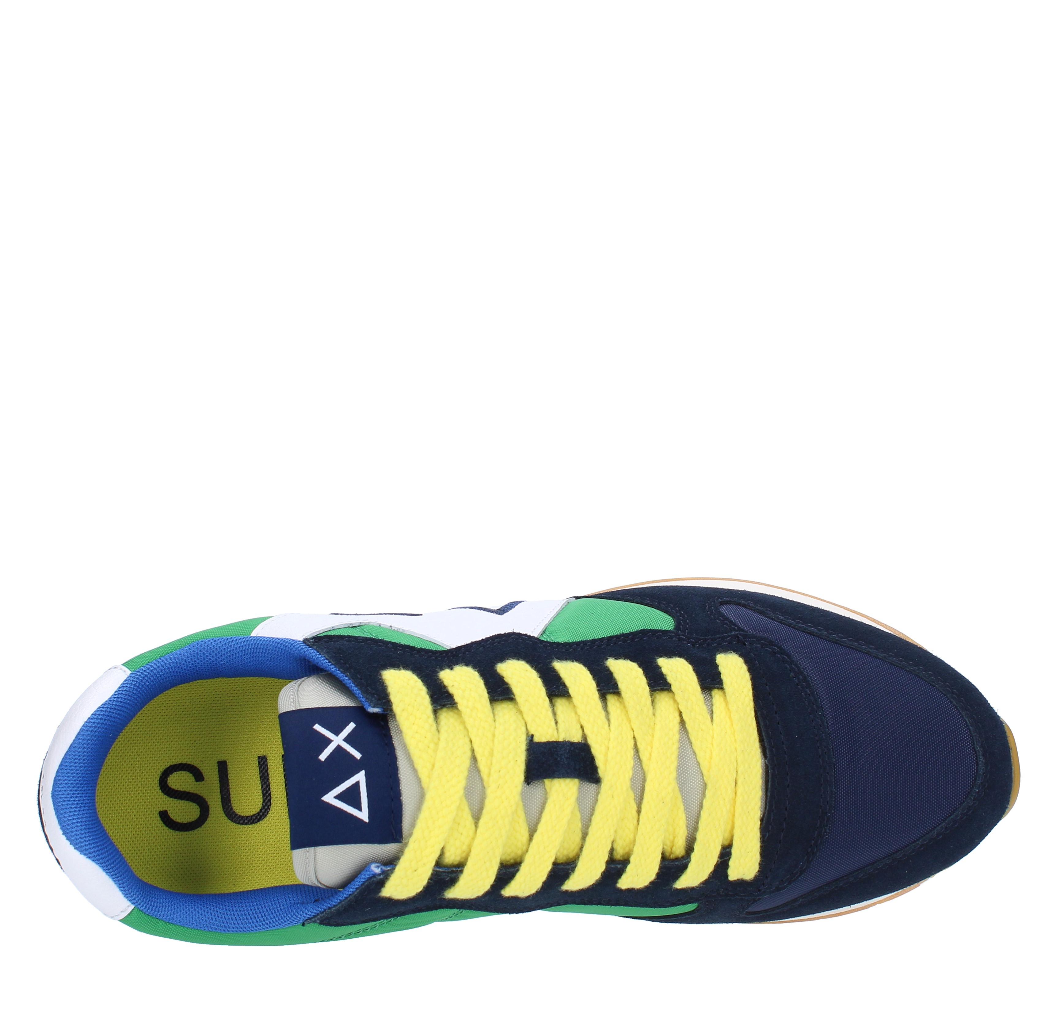 Sneakers camoscio pelle e tessuto SUN68 | Z33112NAVY BLUE/VERDE PRATO