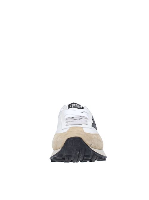 Sneakers in pelle e camoscio 4B12 | U501BIANCO BEIGE