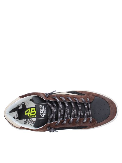 Sneakers in camoscio,pelle e tessuto 4B12 | U703 KYLEMARRONE NERO