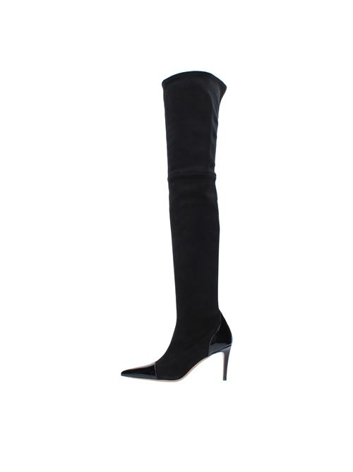 Suede, patent leather and eco suede thigh-high boots ALEXANDRE VAUTHIER | HELENAHIGHNERO