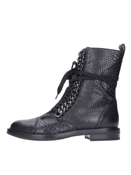 Python amphibious ankle boots with chain. CASADEI | 1R161N0201C03489000NERO