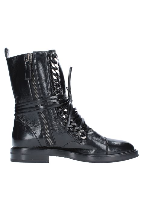 Leather ankle boots with chain CASADEI | 1R648L0201Y475000NERO