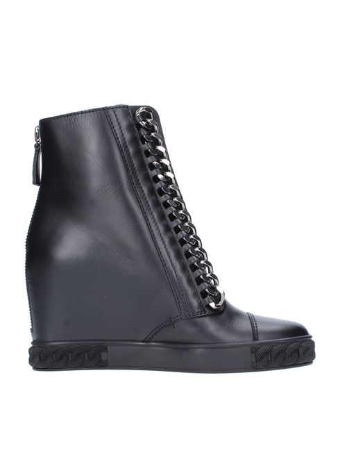 Leather wedge sneakers with chain CASADEI | 2R642E080NY474000NERO