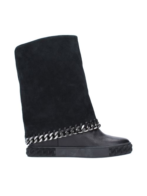 Wedge ankle boots in leather and suede with chain CASADEI | 2SW02C80N.C129O43NERO