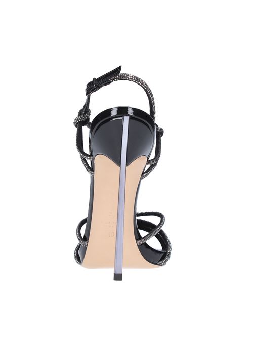 Blade C+C patent leather sandals.  CASADEI | 1L018Z120TIFFANY NERO