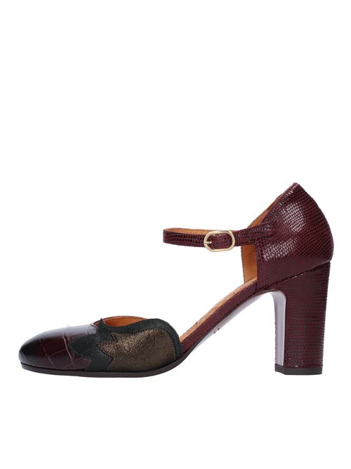 Leather and fabric pumps with strap CHIE MIHARA | WABANMARRONE