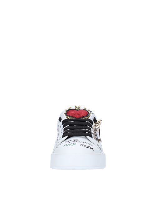 Leather sneakers with metal applications DOLCE&GABBANA | CK1562BIANCO