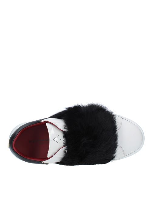 Leather and fur sneakers ED PARRISH | FA40BIANCO LAPIN