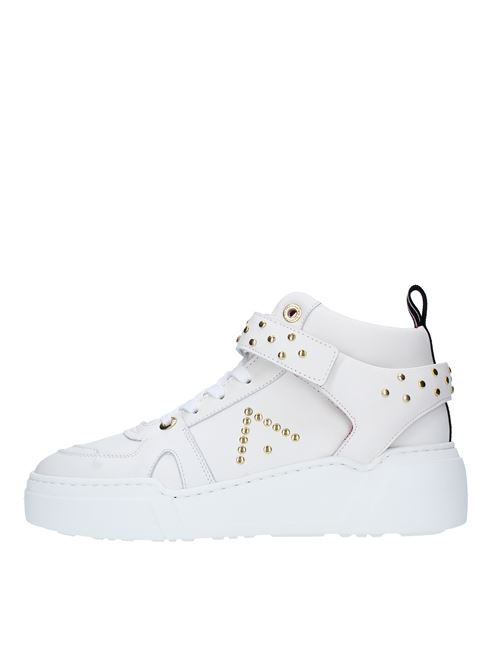 Leather and gold studded sneakers ED PARRISH | FALD-RK04BIANCO BORCHIE