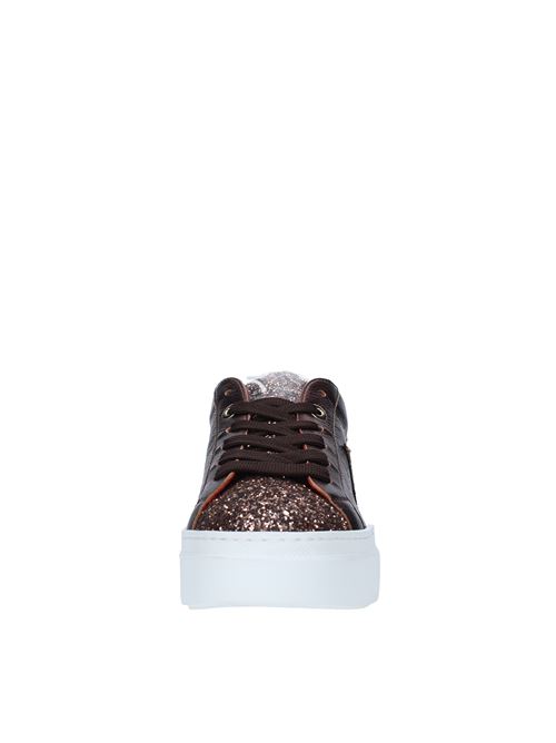 Leather and glitter sneakers ED PARRISH | VE69MARRONE BRONZO