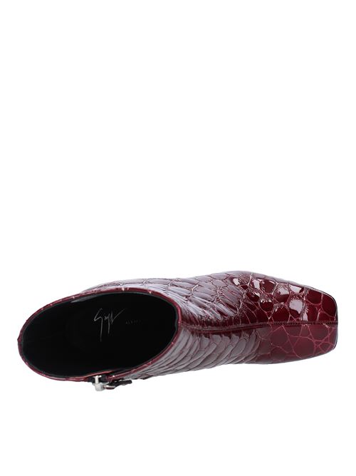 Croc print patent leather ankle boots GIUSEPPE ZANOTTI | I070012NEWYORKROSSO BORDEAUX