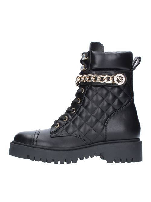 Eco leather ankle boots with gold chain GUESS | FL8ODSELE10NERO
