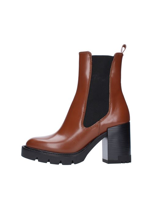 Beatles ankle boots in leather and fabric JANET & JANET | 02350MARRONEMARRONE