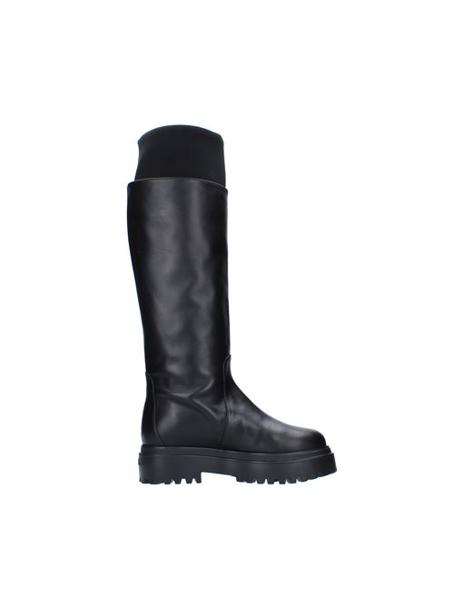 Leather and fabric boots LE SILLA | 6492TNERO