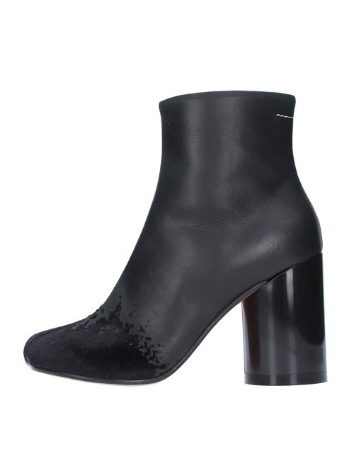 Leather and velvet ankle boots MM6 MAISON MARGIELA | S59WU0172NERO