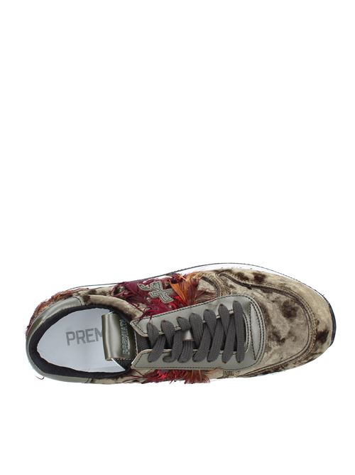Sneakers in fabric, leather and feathers PREMIATA | HOLLY_3551MULTICOLORE