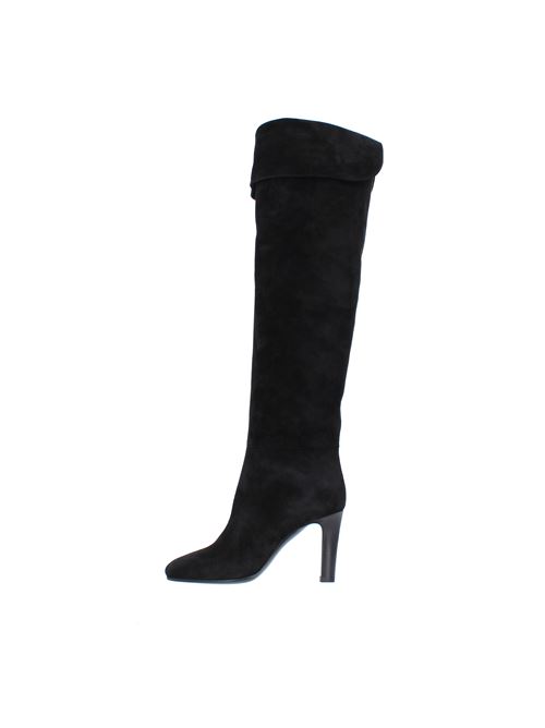 Suede thigh-high boots SAINT LAURENT | 632613NERO