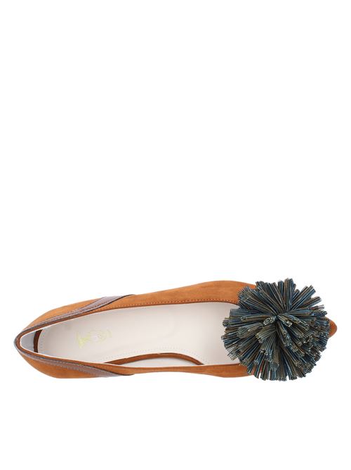 Eco-deer ballerinas with fabric application UNCONVENTIONAL ROYAL | BETTYMARRONE