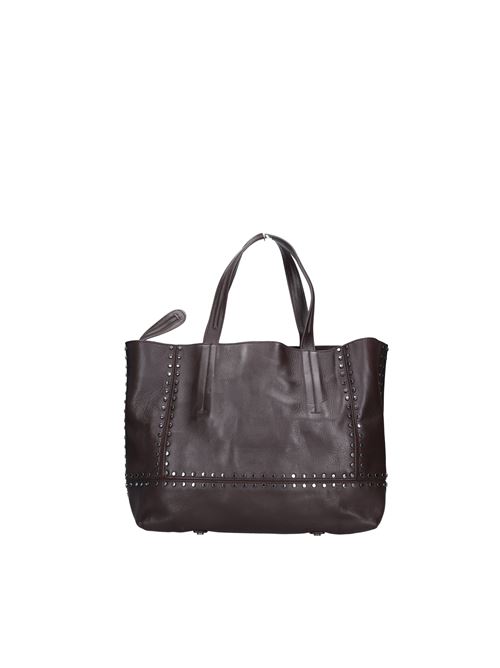 Shopper in leather and studs C'N'C | CN3021MARRONE