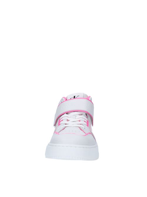 High-top leather trainers CALVIN KLEIN | YW0YW00691BIANCO-ROSA