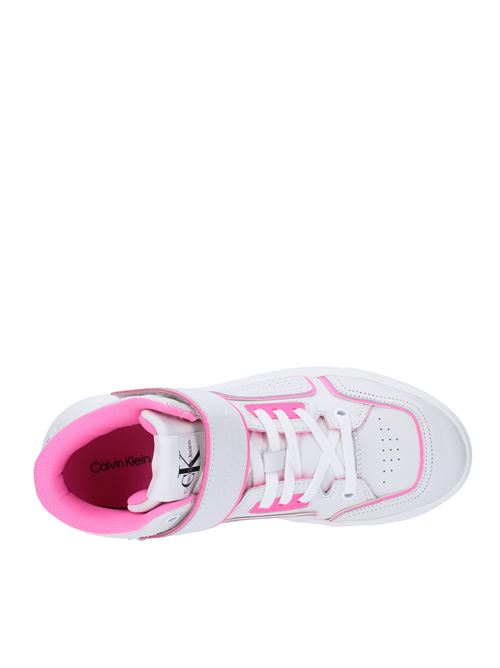 High-top leather trainers CALVIN KLEIN | YW0YW00691BIANCO-ROSA