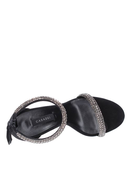 CASEDEI SCARLET STRATOSPHERE suede sandals with crystal decoration CASADEI | 1L170W1001C2156B172NERO