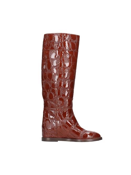 Shiny leather boots CASADEI | VB0080_CASAMARRONE
