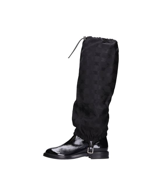 Patent leather and fabric boots CASADEI | VB0108_CASANERO