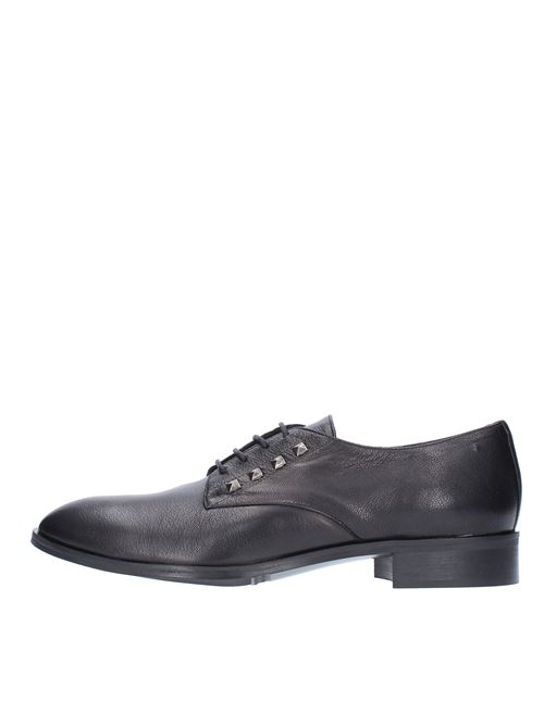 Leather and studded lace-up model 670 CERVONE | 670NERO