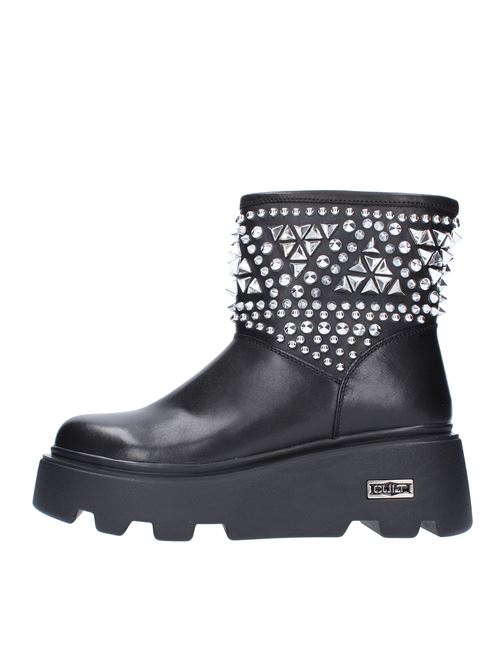 Zeppa ankle boots model CLW356201 in leather and silver-coloured studs CULT | CLW356201NERO