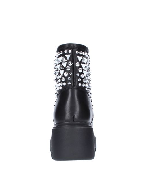 Zeppa ankle boots model CLW356201 in leather and silver-coloured studs CULT | CLW356201NERO