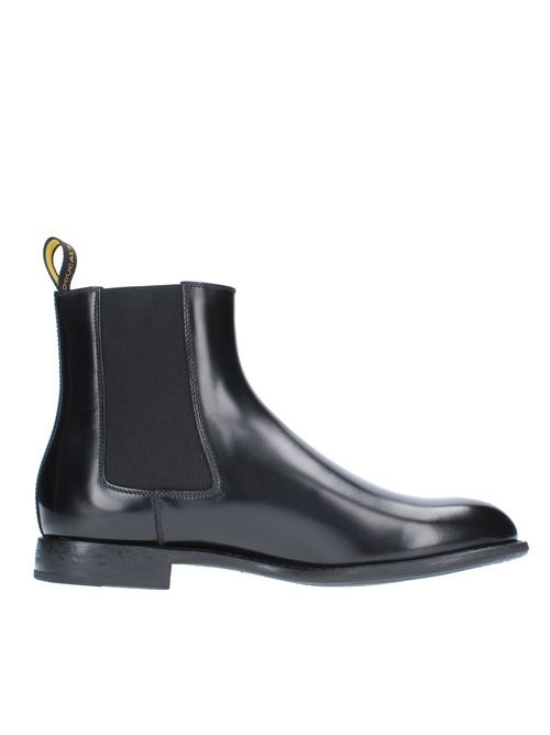 Beatles ankle boots model DU3088GOTEUTN00/B in leather and fabric DOUCAL'S | DU3088GOTEUTNN00/BNERO