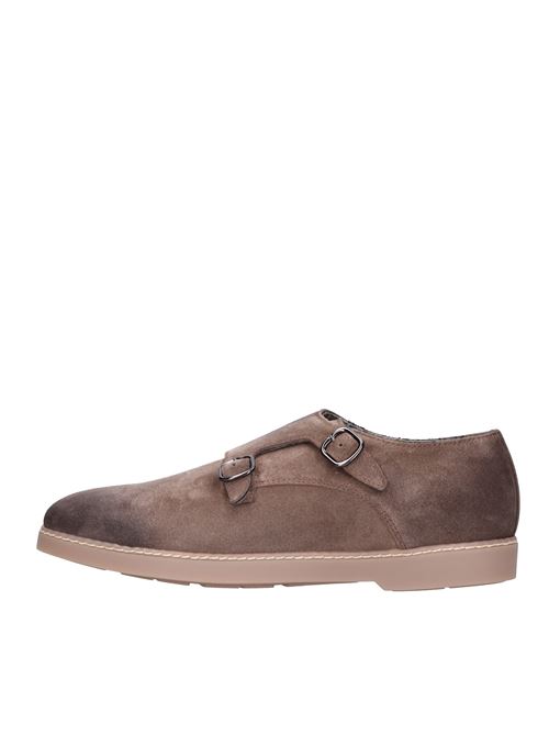 Double buckle suede moccasins.  DOUCAL'S | VB0012_DOUCTAUPE