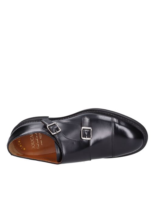 Double buckle leather moccasin DOUCAL'S | VB0021_DOUCNERO