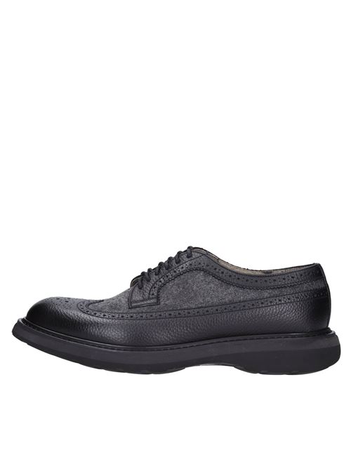 Leather and fabric lace-ups DOUCAL'S | VB0041_DOUCNERO GRIGIO