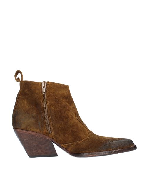 Texan ankle boots model E3392 in suede and studs ELENA IACHI | E3392COGNAC