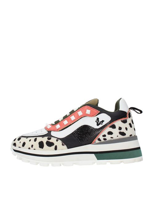 Trainers model 422P-902-11-P089CB in woven leather and pony skin EMANUELLE VEE | 422P-902-11-P089CBMULTICOLOR