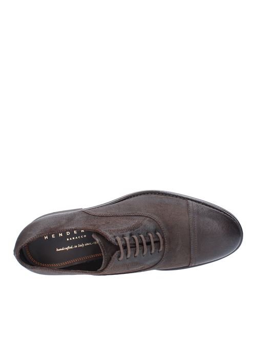 Laced shoes model 80302.5 in leather HENDERSON | 80302.5T.MORO