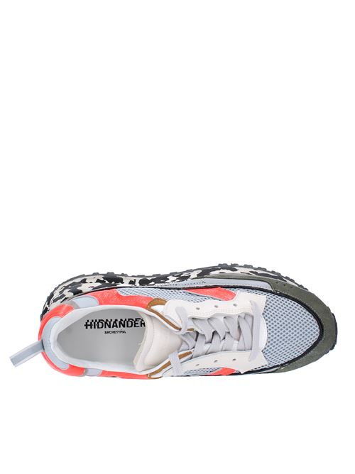 Sneakers in pelle tessuto e camoscio HIDNANDER | HC1MS230 320VERDE MILITARE-FLUO-GRIGIO