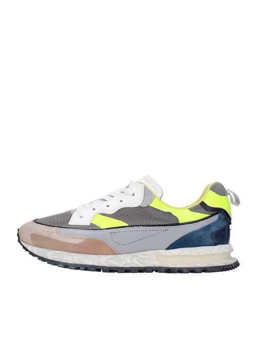 Sneakers in leather, fabric and suede HIDNANDER | HD2MS230 310BEIGE-GIALLO-GRIGIO