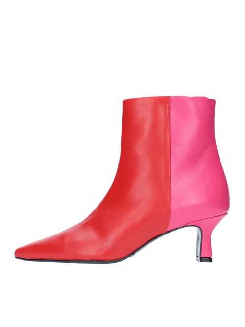 Leather ankle boots ISABEL FERRANTI | L387ROSSO-ROSA