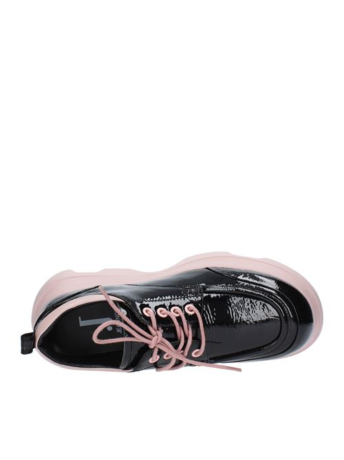 Sporty lace-up shoes model MJ672G in naplak and napa leather JEANNOT | MJ672GNERO-ROSA