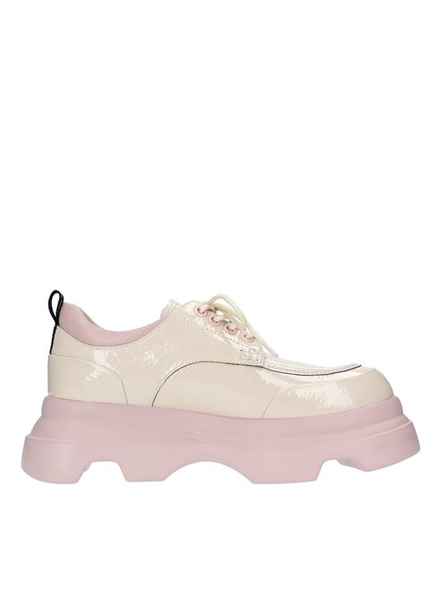 Sporty lace-up shoes model MJ672L in naplak and napa leather JEANNOT | MJ672LBEIGE-ROSA